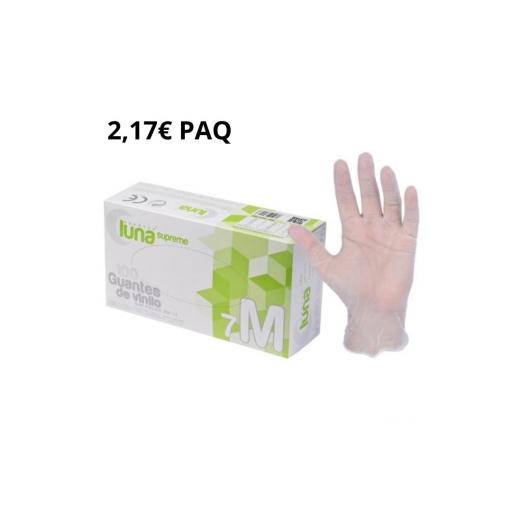 200 PAQUETES GUANTES VINILO SIN POLVO LUNA