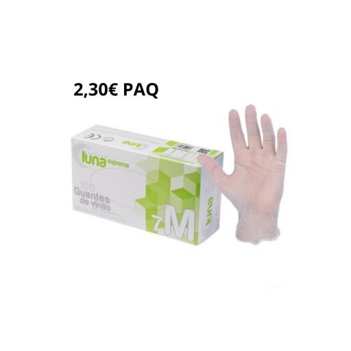 200 PAQUETES GUANTES VINILO SIN POLVO LUNA