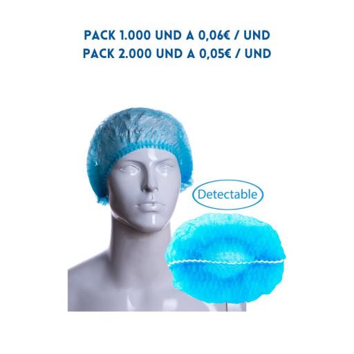 GORRO POLIPROPILENO DETECTABLE ACORDEON REF.2150A AZUL