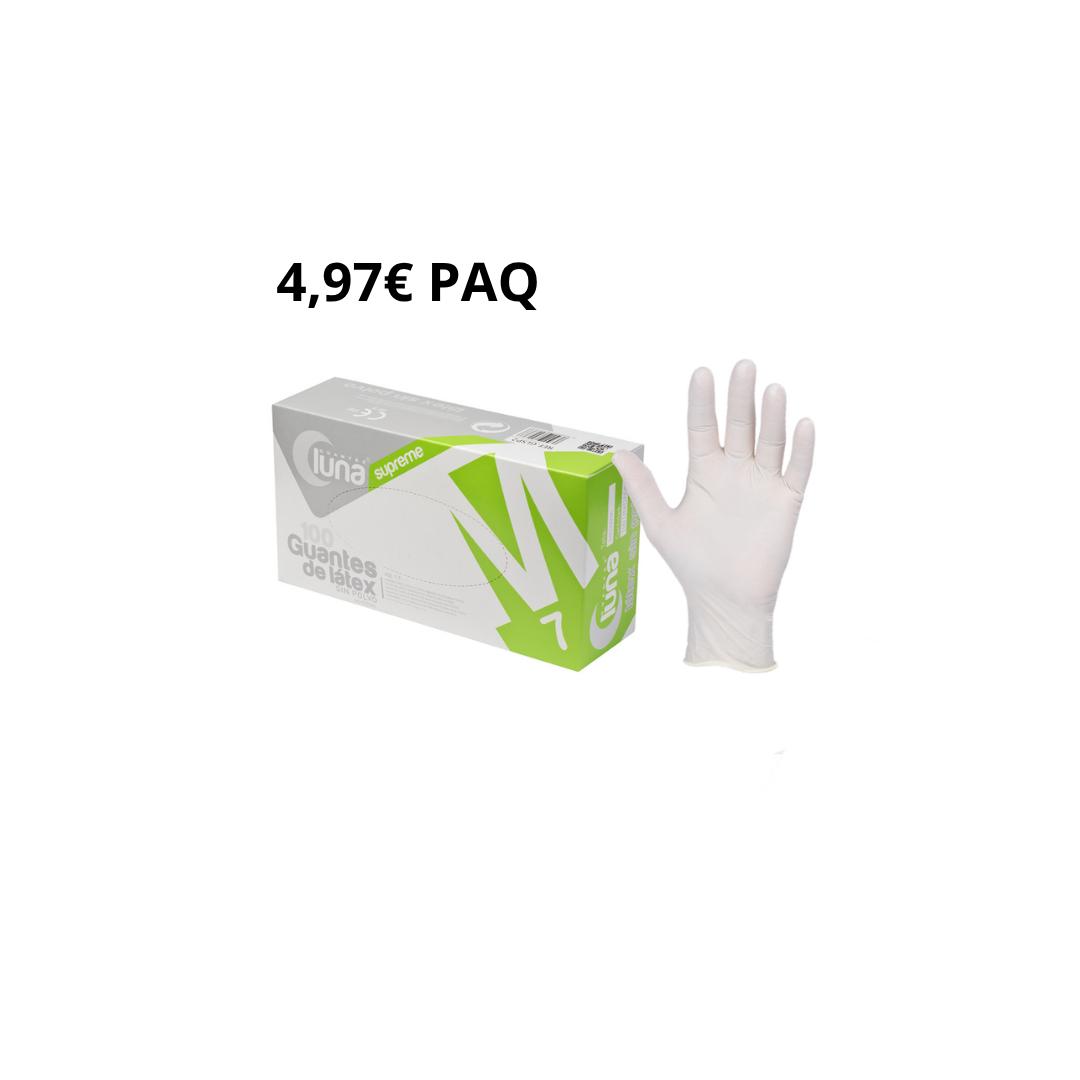 30 PAQUETES GUANTES LATEX SIN POLVO LUNA