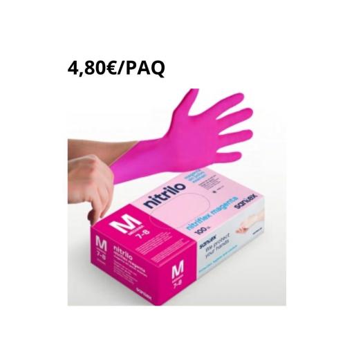 30 PAQUETES GUANTES NITRILO GD20 MAGENTA 3,5 GR