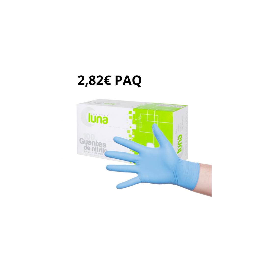 400 PAQUETES GUANTES NITRILO AZUL LUNA 3,5GR