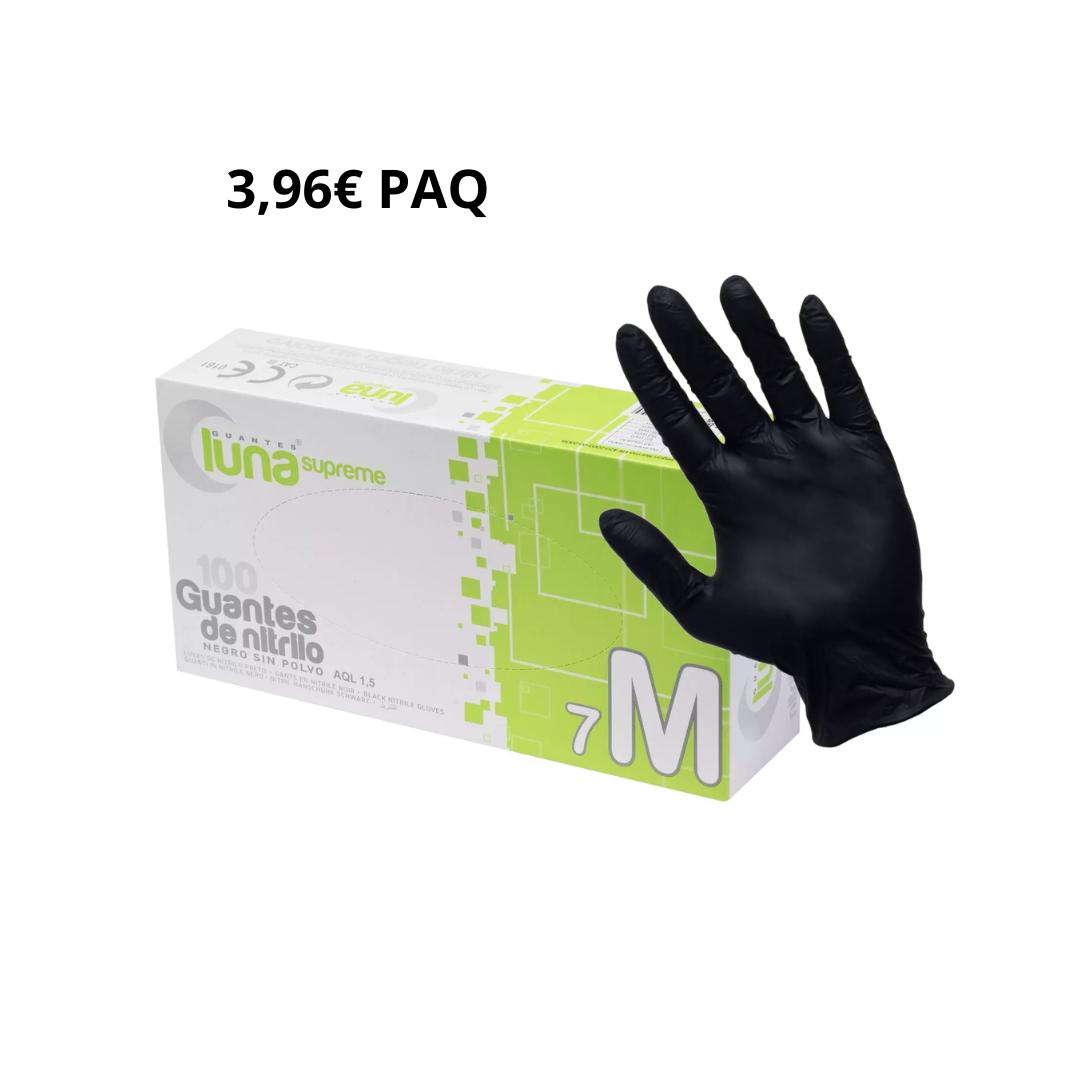 400 PAQUETES GUANTES NITRILO NEGRO LUNA 3,5GR