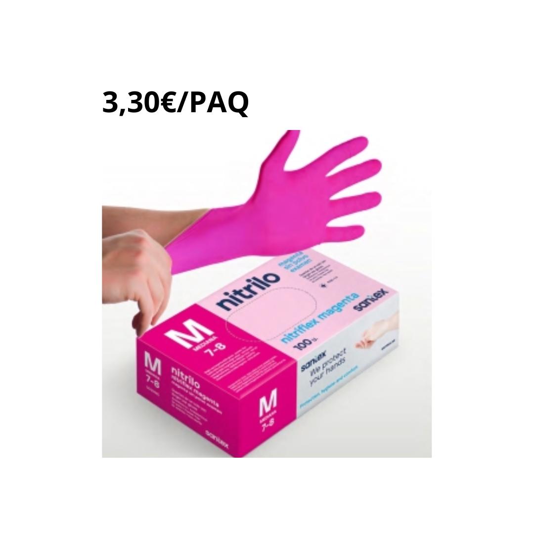 400 PAQUETES GUANTES NITRILO GD20 MAGENTA 3,5 GR