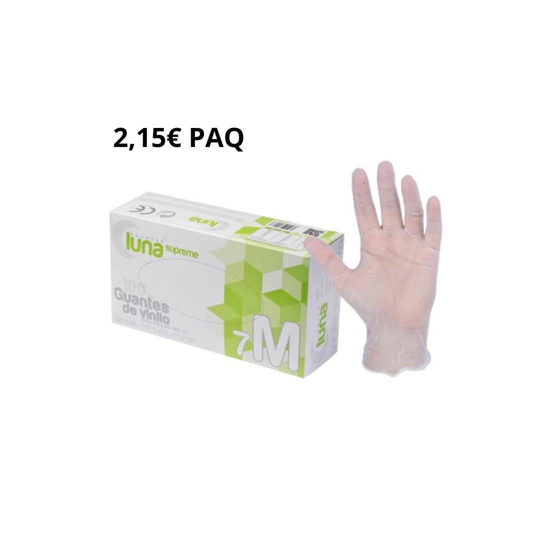 400 PAQUETES GUANTES VINILO SIN POLVO LUNA