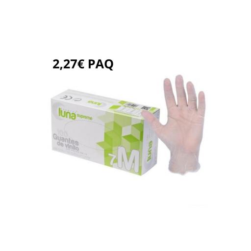 400 PAQUETES GUANTES VINILO SIN POLVO LUNA