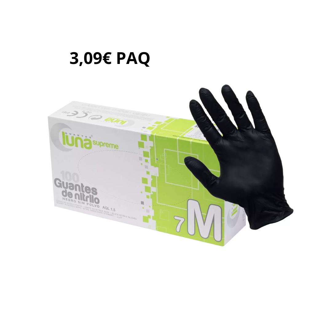 60 PAQUETES GUANTES NITRILO NEGRO LUNA 3,5GR