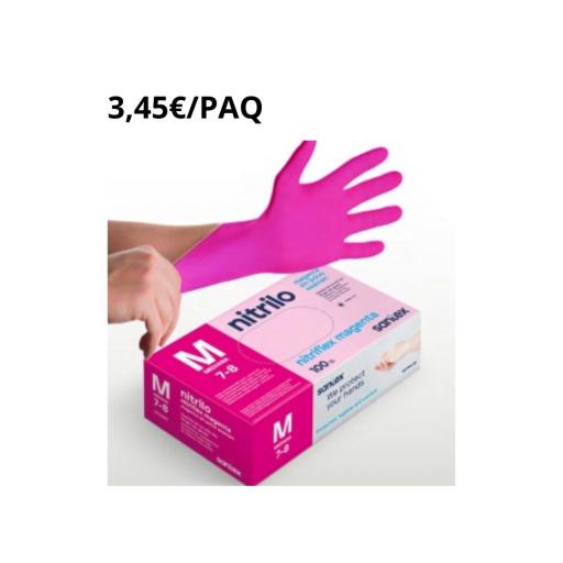 60 PAQUETES GUANTES NITRILO GD20 MAGENTA 3,5 GR