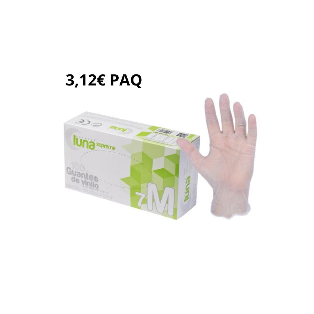 60 PAQUETES GUANTES VINILO SIN POLVO LUNA
