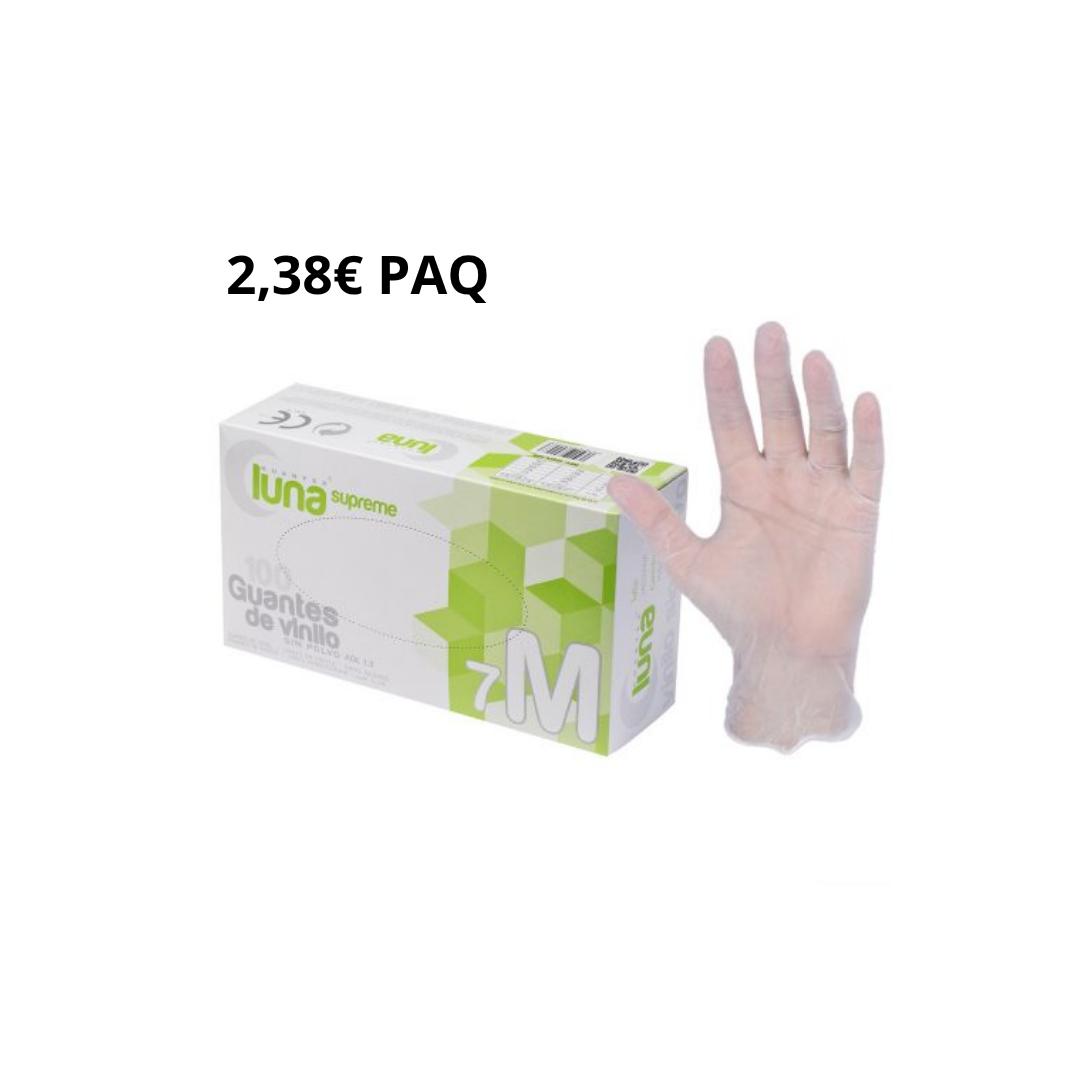 60 PAQUETES GUANTES VINILO SIN POLVO LUNA