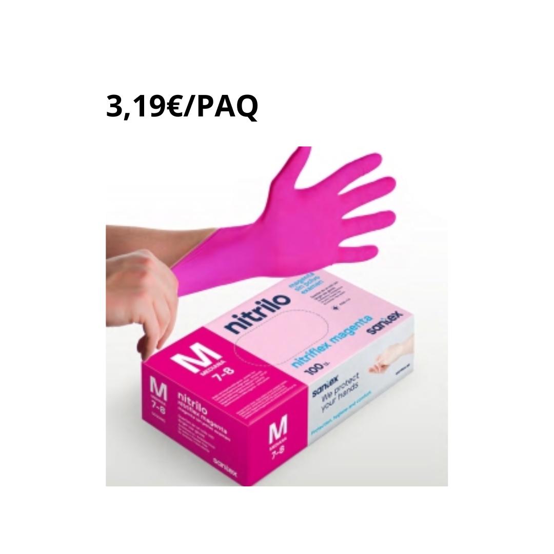 840 PAQUETES GUANTES NITRILO GD20 MAGENTA 3,5 GR