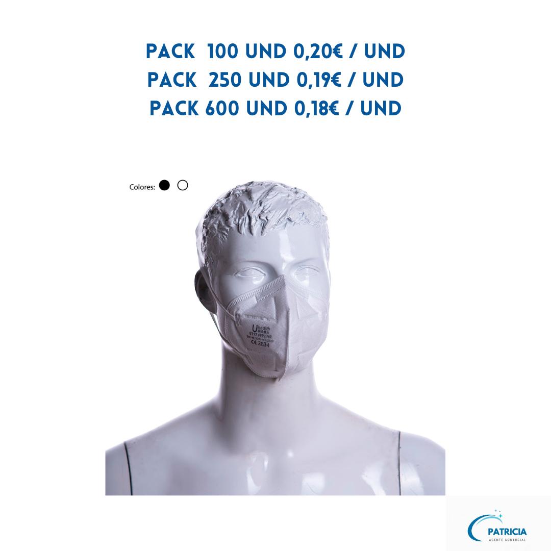 MASCARILLA FFP2 NR SIN VALVULA REF. 3600B BLANCA