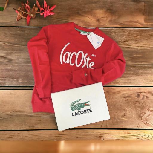 SUDADERA LACOST ROJO