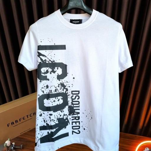 CAMISETA DSQ  ( BLANCA ) 