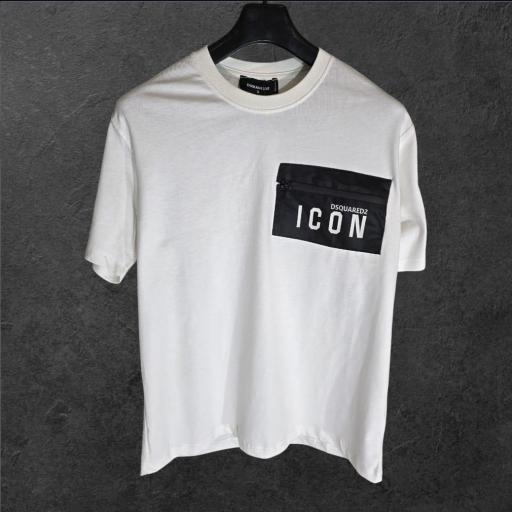 CAMISETA DSQ  (BLANCA) 