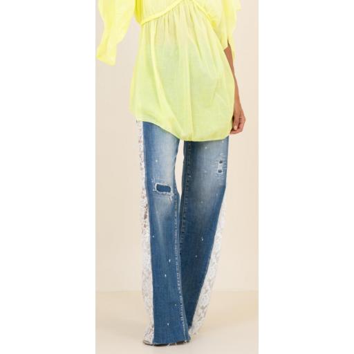 Pantalon encaje en un lado [2]