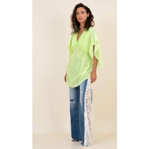 Pantalon jeans encaje lateral  [1]