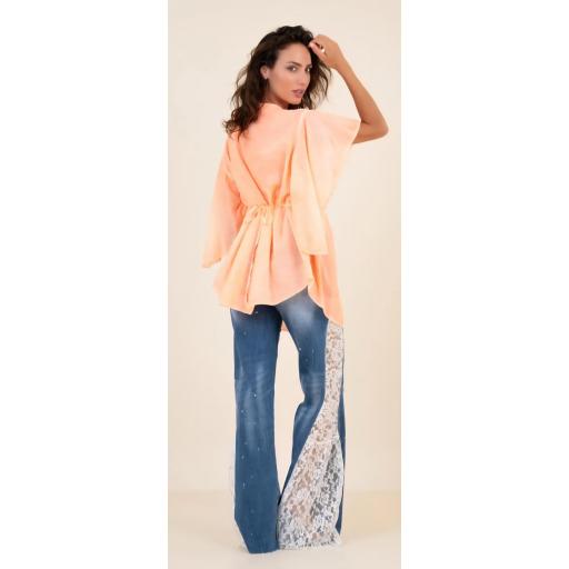 Pantalon jeans encaje lateral  [2]