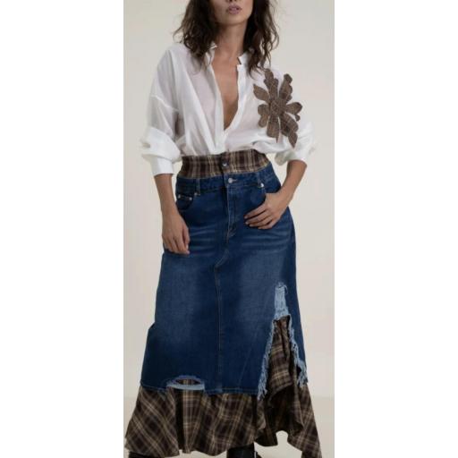 Falda vaquera cuadros