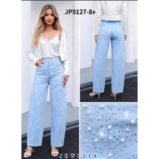 Vaquero strass azul bebe