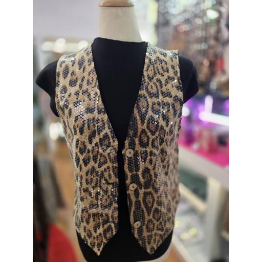 CHALECO LEOPARDO LENTEJUELA