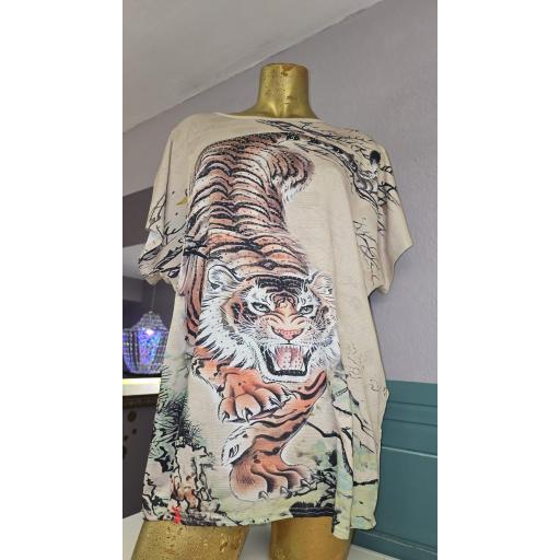 CAMISA  TIGRE EN BRILLOS