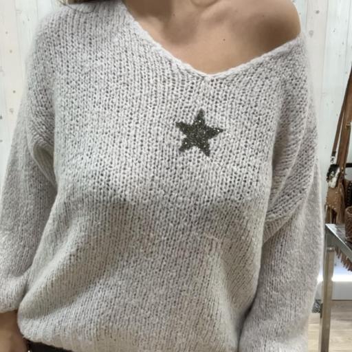 Jersey de lana con motivo de estrella. [2]