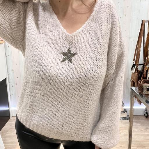 Jersey de lana con motivo de estrella. [3]