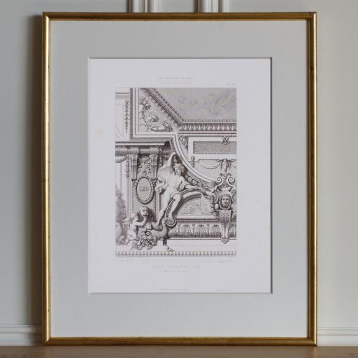 ARQUITECTURA EN FRANCIA, GRABADO ANTIGUO SIGLO XIX