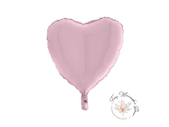 Corazón Rosa Perlado 18"