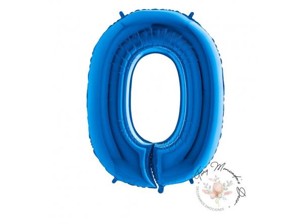 Número 0 azul 26"