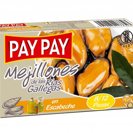 Mejillones Pay Pay Escabeche 8/12 (5 uds)
