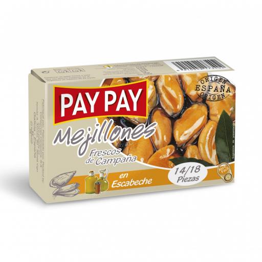 Mejillones PayPay Escabeche14/18 (5 uds)