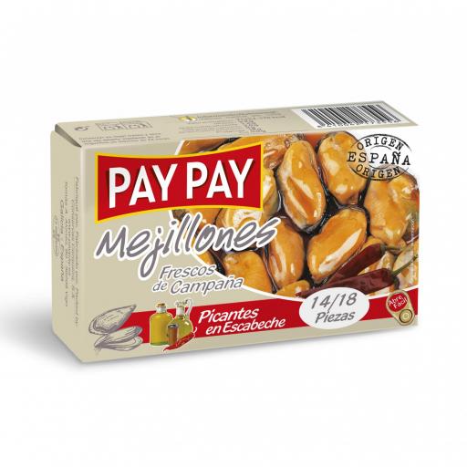 Mejillones Pay Pay Escabeche Picantes 14/18 (5 uds)