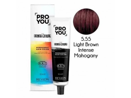 Revlon ProYou The Color Maker Tinte para el Cabello Permanente 90Ml Nº 5.55 LIGHT BROWN INTENSE MAHOGANY