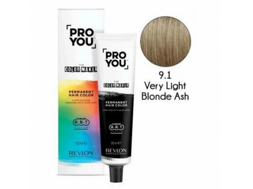 Revlon ProYou The Color Maker Tinte para el Cabello Permanente 90Ml Nº 9.1 VERY LIGHT BLONDE ASH [0]