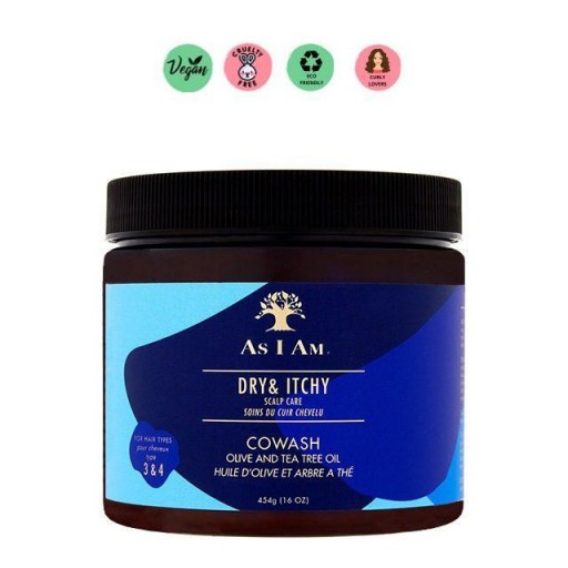 AS I AM Dry & Itchy Cowash Olive And Tea Tree Oil 454g