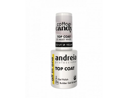 Andreia Gel Polish All in One Cotton Candy Top Coat - 01 Milky White 10,5ml