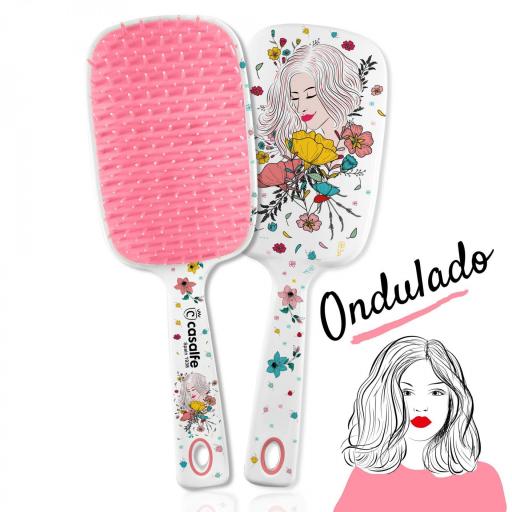 Casalfe Ellas Rosa Cepillo XL Desenreda Sin Tirones Cabello Ondulado  [3]