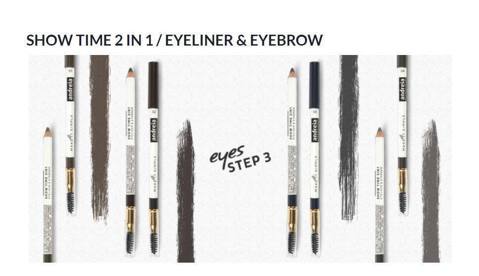 Andreia Show Time 2 in 1 - Eyeliner & Eyebrow 