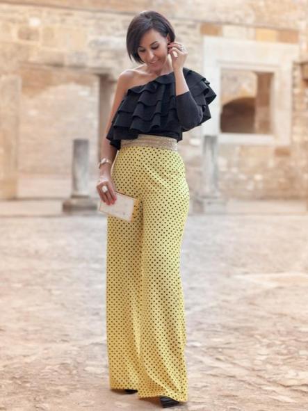 Pantalón Lunares Amarillo 