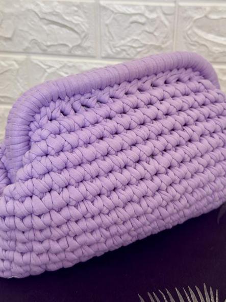 Bolso De Mano Croché Malva