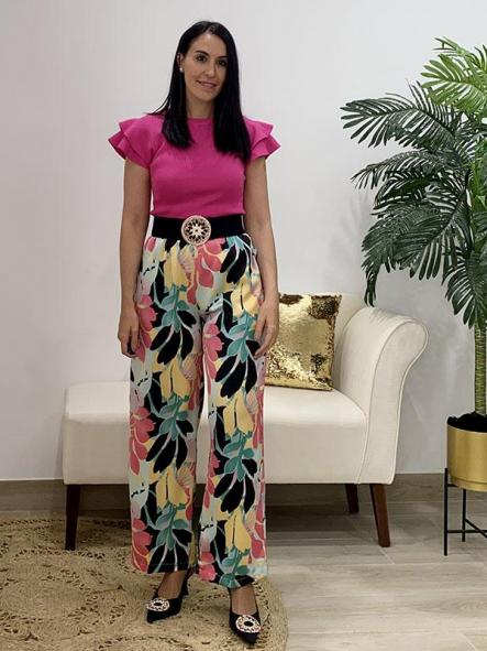 Pantalón Satén Estampado [2]