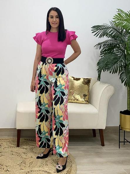 Pantalón Satén Estampado [0]