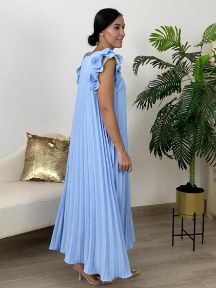 Vestido Plisado Azul Bebe [2]