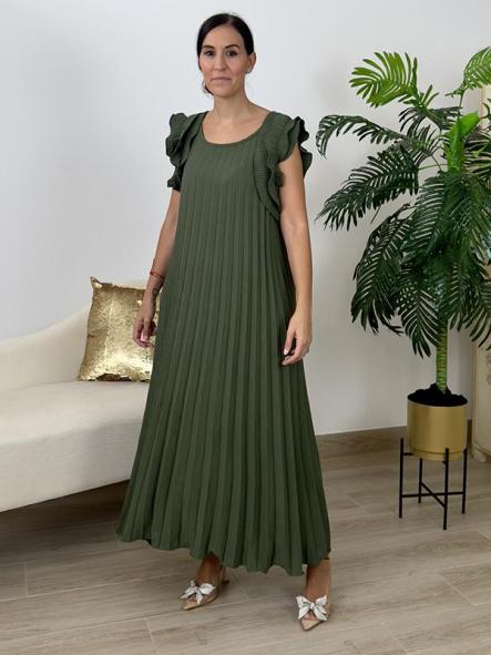 Vestido Plisado Verde 