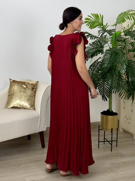 Vestido Plisado Burdeos [2]