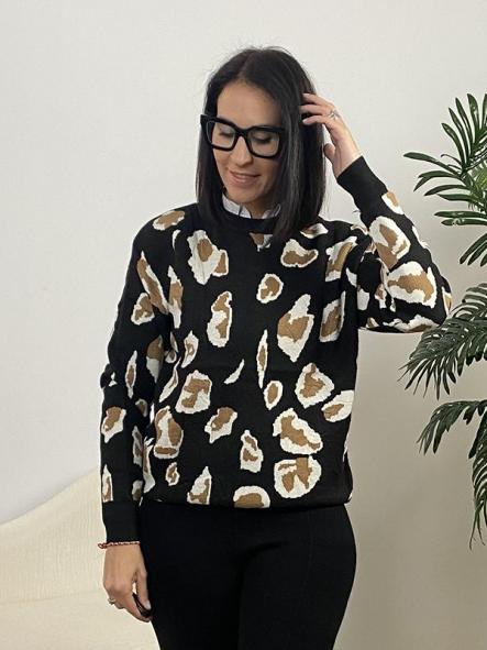 Jersey Animal Print Negro