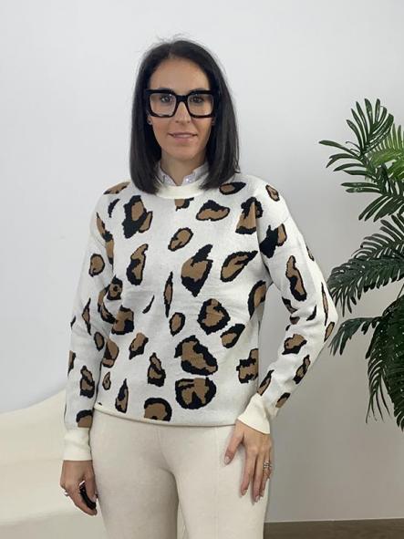 Jersey Animal Print Blanco