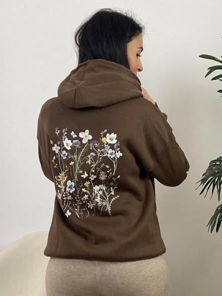 Sudadera Flores Marrón Chocolate [2]